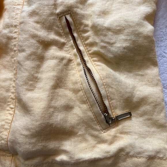 Chico's Yellow Linen Open Front Blazer - Picture 6 of 9